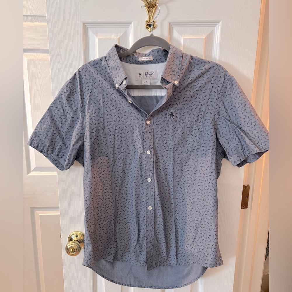 Penguin Short Sleeve Button Down Shirt